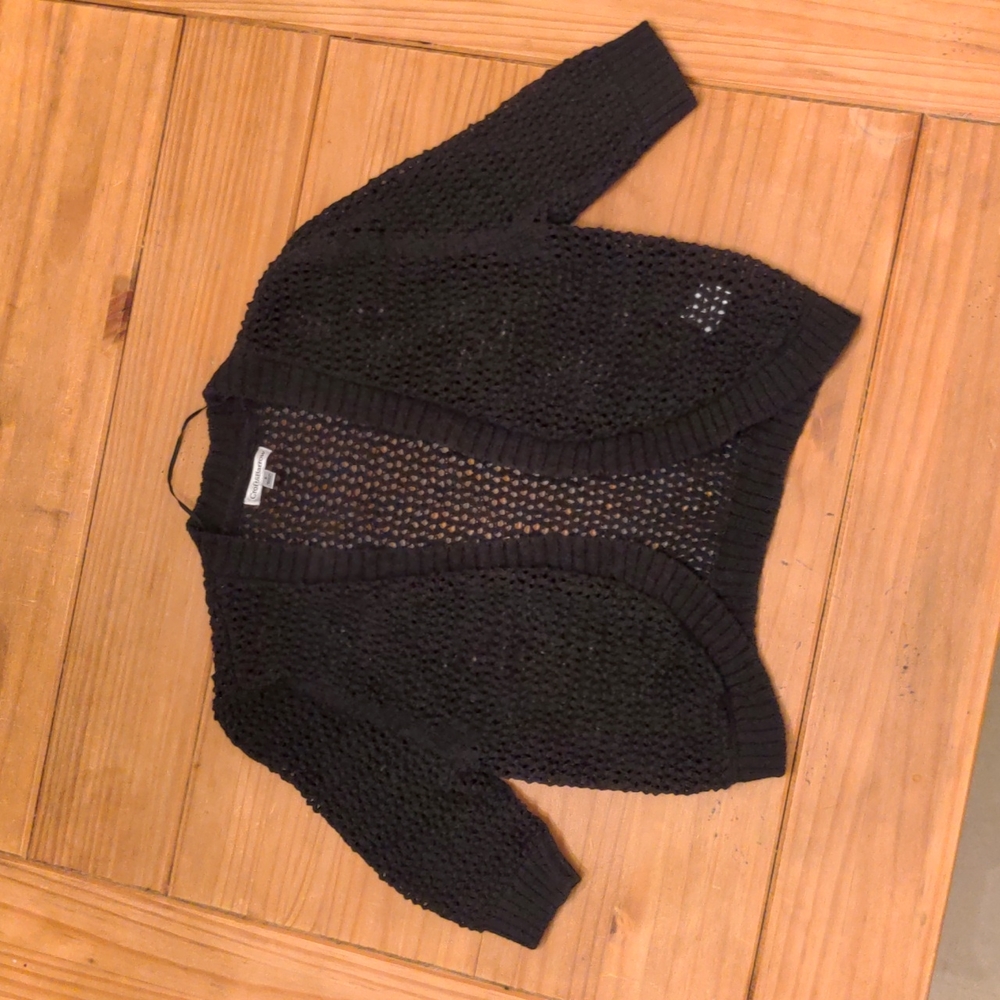 Croft & Barrow Black Knit Shrug, Size Small